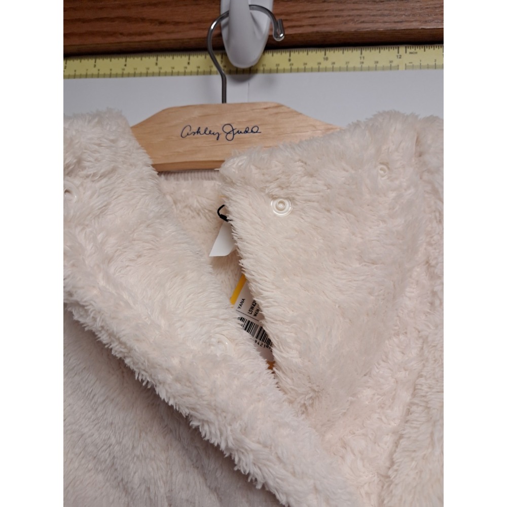 Lole Women's Yana Sherpa Beige Cropped Button Neck Hoodie Sz L - Picture 11 of 11